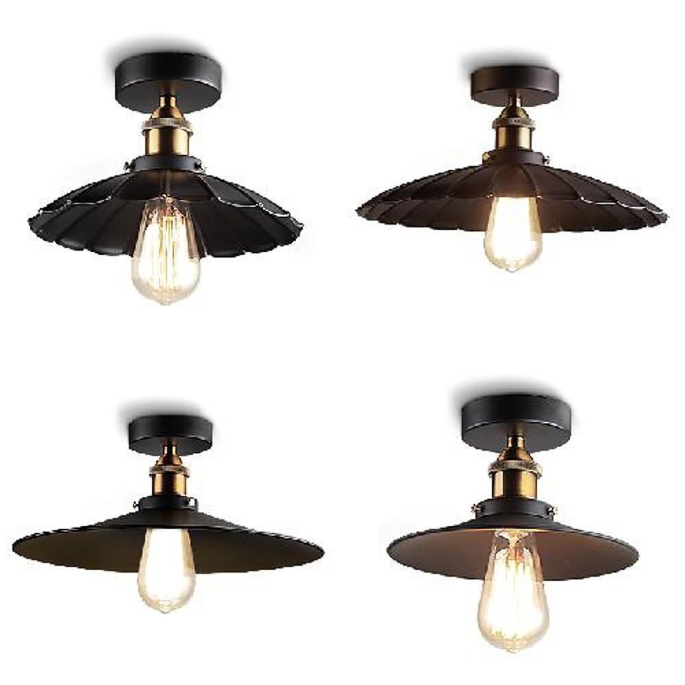 Circular Teardrop Industrial LED Semi-Flush Mount Ceiling Light