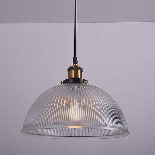 Electroplated Metal Glass Bowl-Shaped LED Vintage Pendant Light