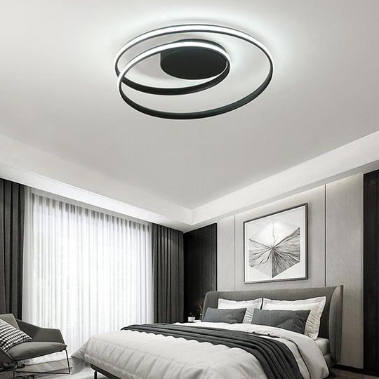 Spiraling Halo Circular LED Modern Flush Mount Ceiling Light