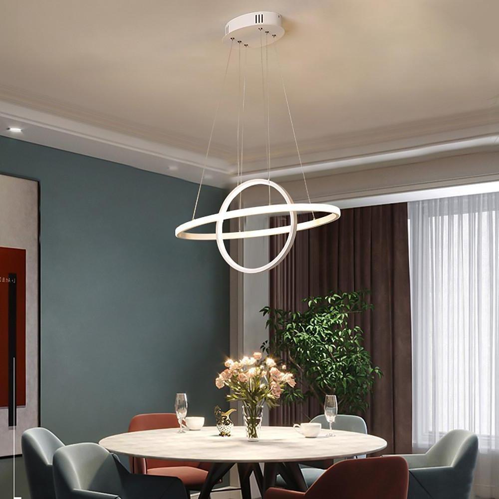 Two Circles LED Metal Adjustable Modern Chandelier
