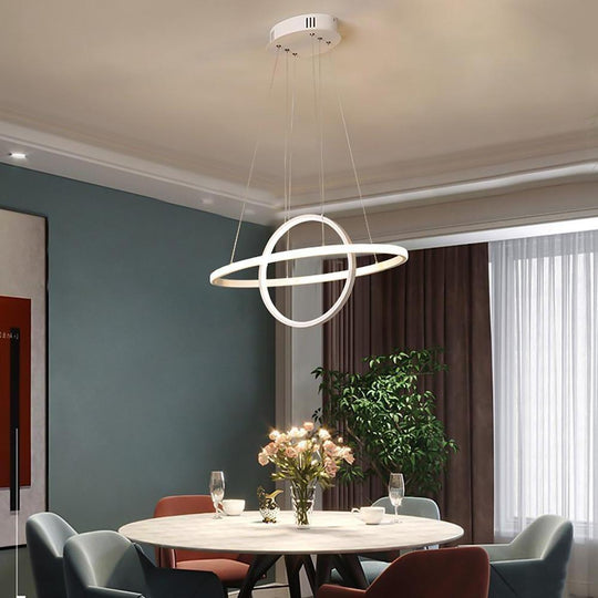Two Circles LED Metal Adjustable Modern Chandelier