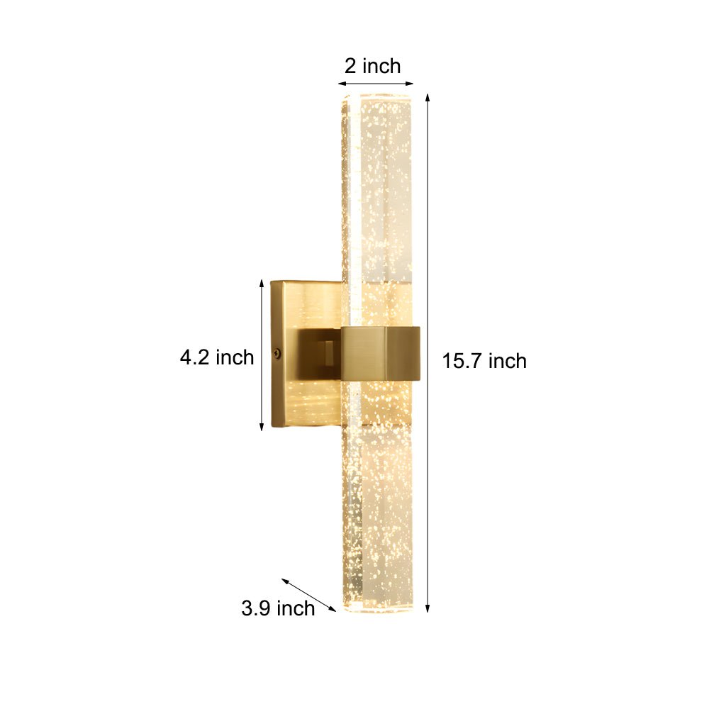 Cylinder Bubbles Crystal Shade LED Up & Down Lighting Modern Wall Lamp