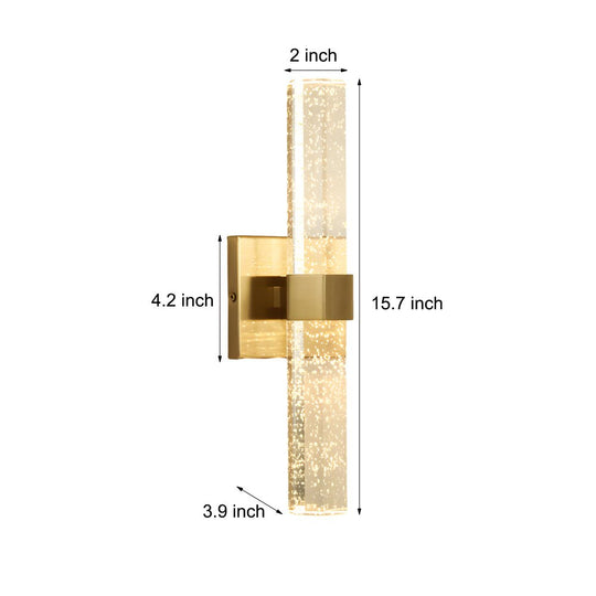 Cylinder Bubbles Crystal Shade LED Up & Down Lighting Modern Wall Lamp