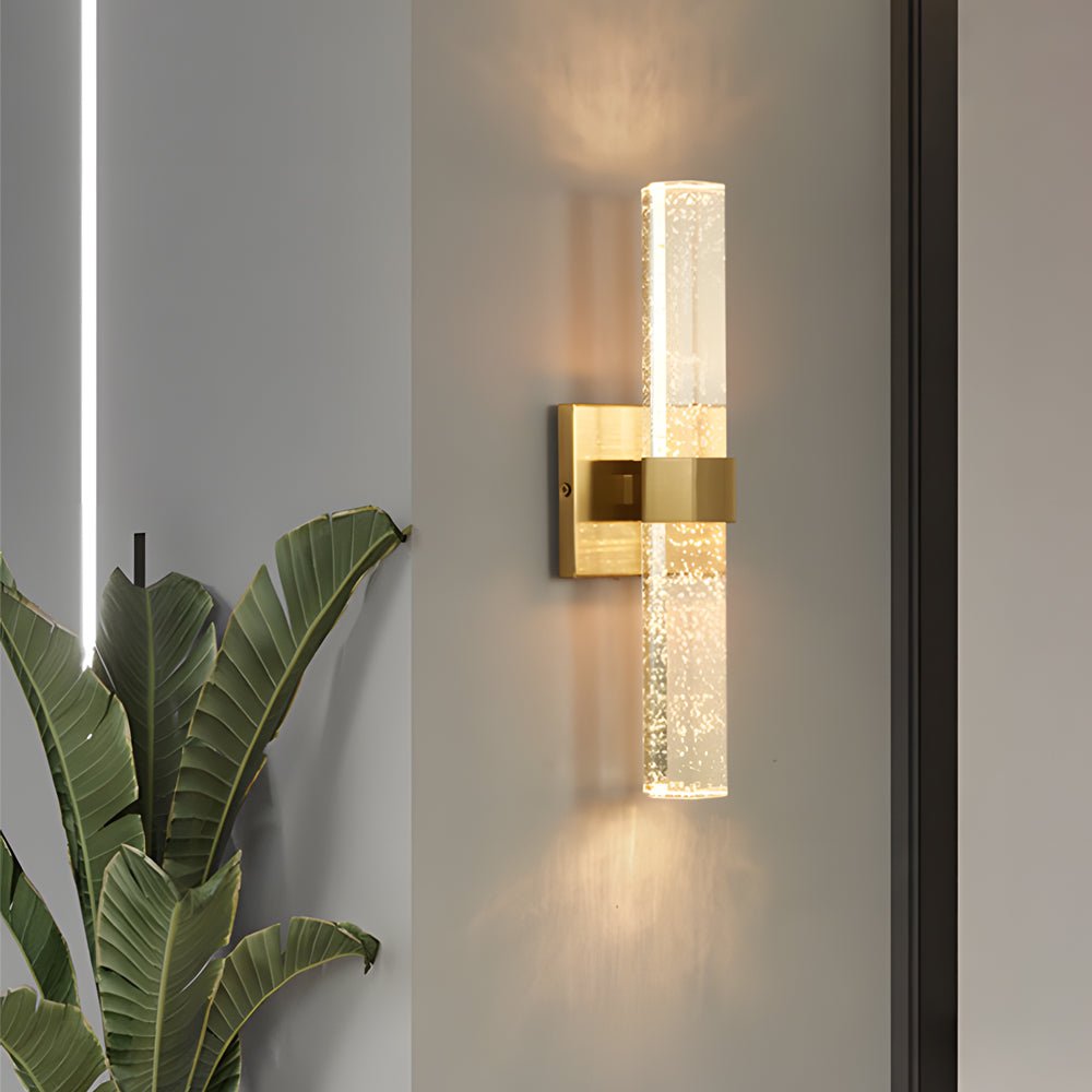 Cylinder Bubbles Crystal Shade LED Up & Down Lighting Modern Wall Lamp
