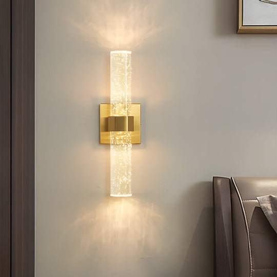 Cylinder Bubbles Crystal Shade LED Up & Down Lighting Modern Wall Lamp