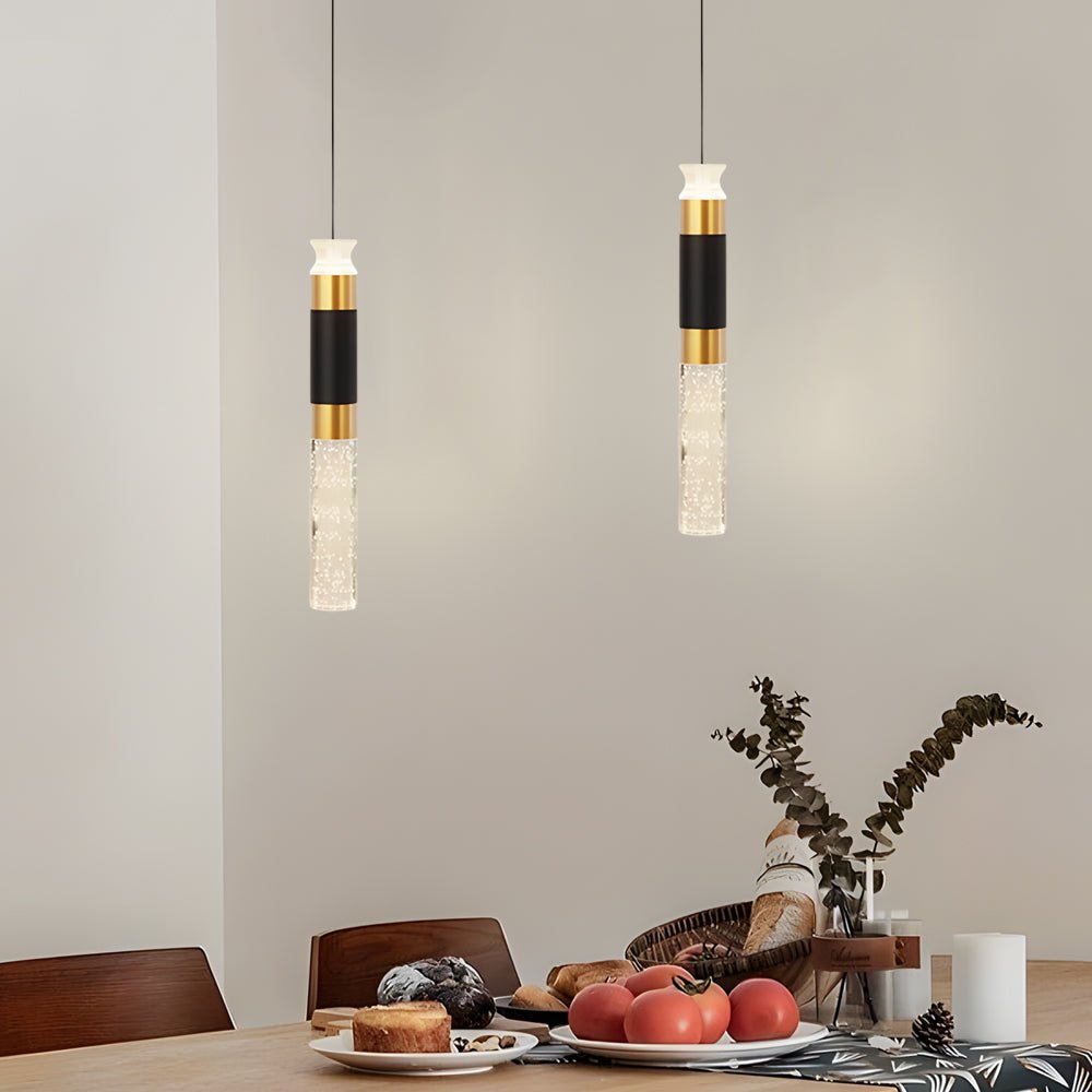 Cylinder Creative 3 Step Dimming Modern LED Pendant Light – Black & Gold