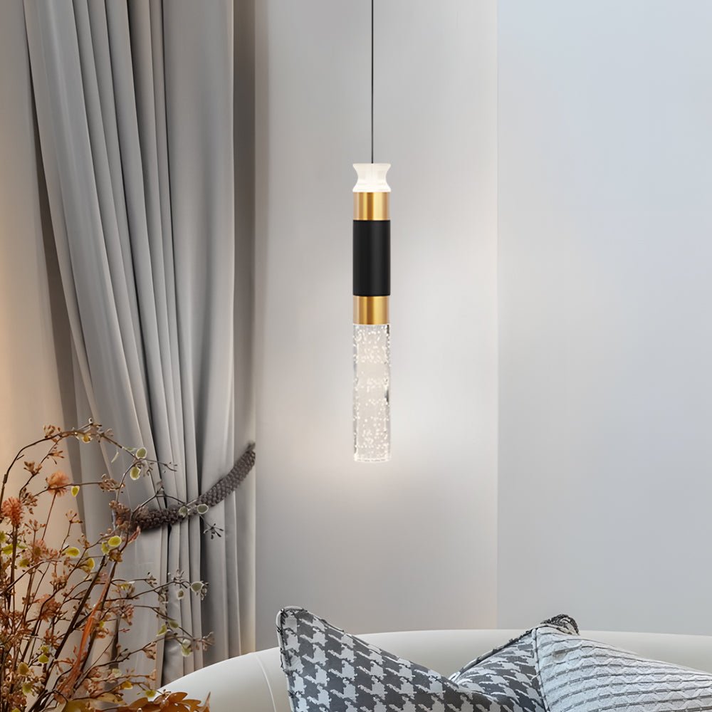 Cylinder Creative 3 Step Dimming Modern LED Pendant Light – Black & Gold