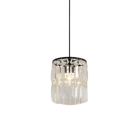Cylindrical Crystal Shade Three Step Dimming Nordic Hanging Light