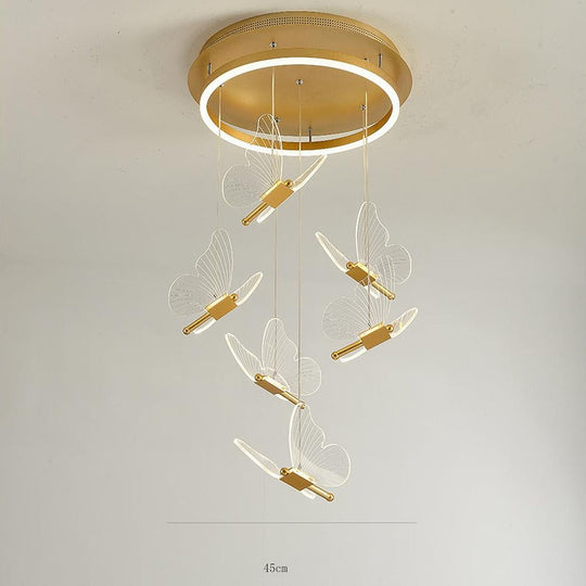 Butterfly Shapes – Acrylic Metal LED Pendant Chandelier for Living Rooms and High Ceilings