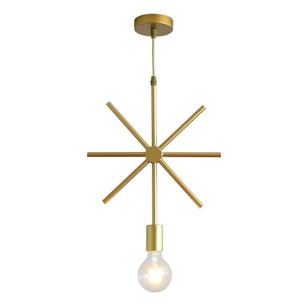 Metal Black and Gold Ceiling Light – Rounded Square Pendant