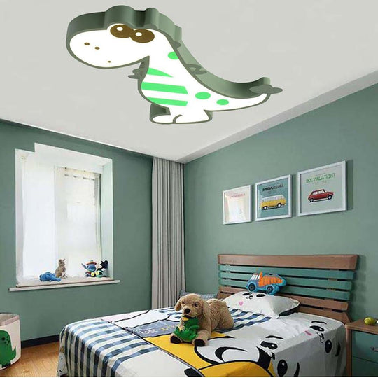 Cartoon Dinosaur Design LED Dimmable Nordic Flush Mount Ceiling Light