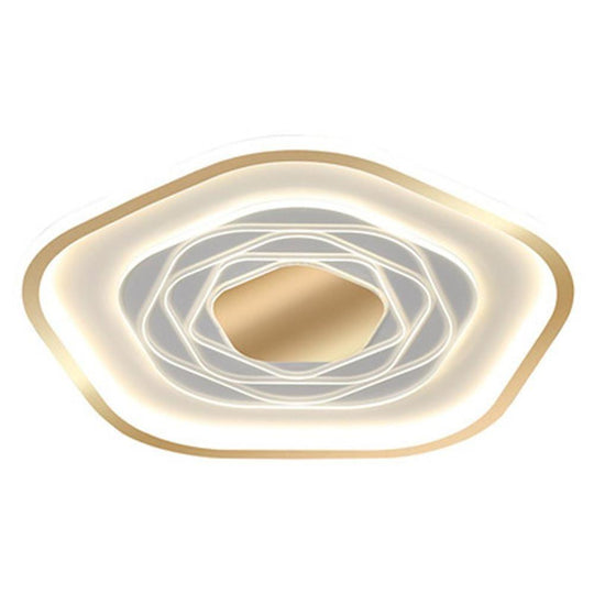 Hexagonal Acrylic LED Ceiling Light – Modern Artistic Flush Mount