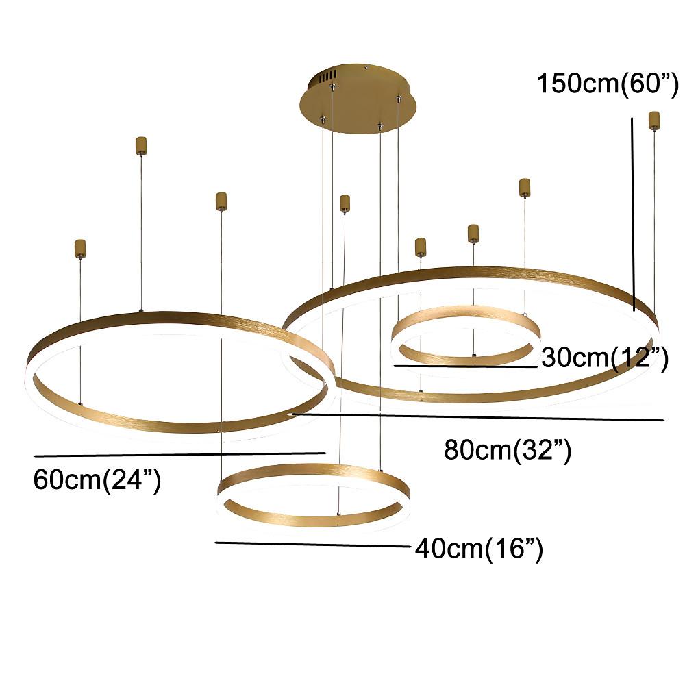 Circle Aluminum LED Chandelier for High Ceilings Living Room