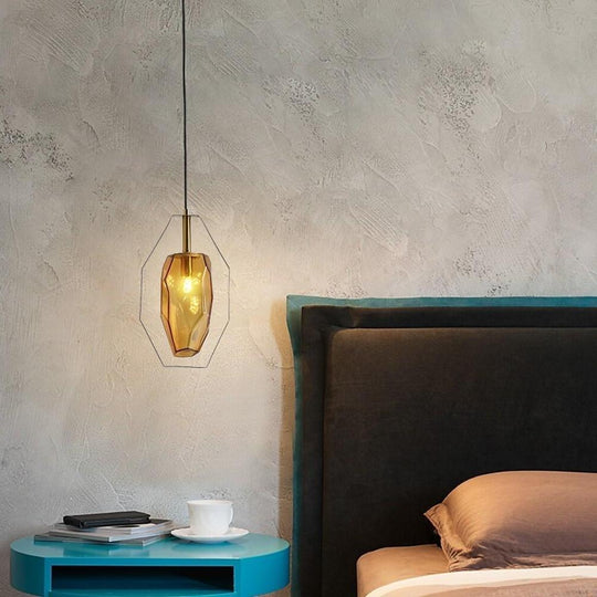 Nordic LED Glass Pendant Light with Electroplated Metal Finish