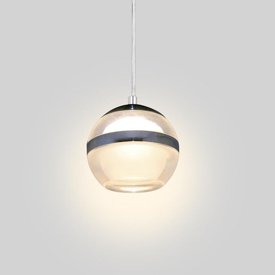 Spherical Acrylic Metal LED Modern Pendant Light Kitchen Island Lighting