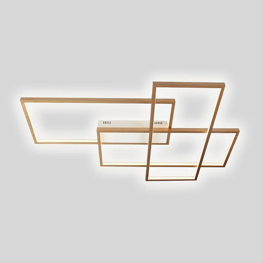 Overlapping Rectangles Aluminum Geometric LED Flush Mount Ceiling Light