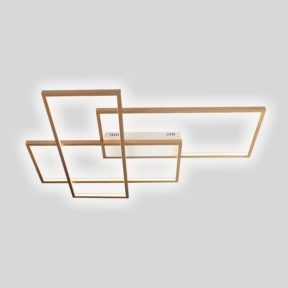 Rectangular Hybrid Modern Flush Mount LED Ceiling Light – 3-Tier Contemporary Design