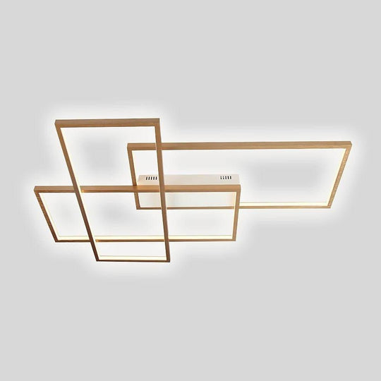 Rectangular Hybrid Modern Flush Mount LED Ceiling Light – 3-Tier Contemporary Design