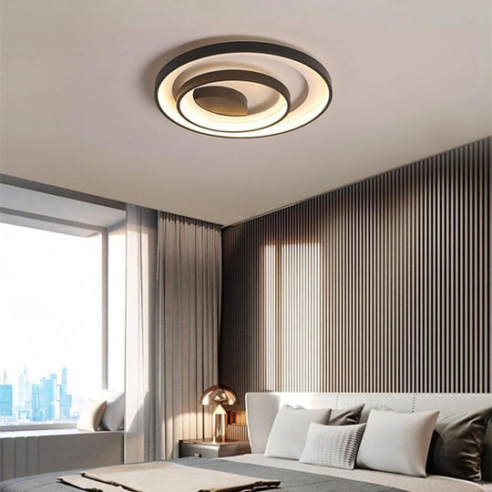 2-Light 2-Ring Semi-Flush Mount LED Ceiling Light