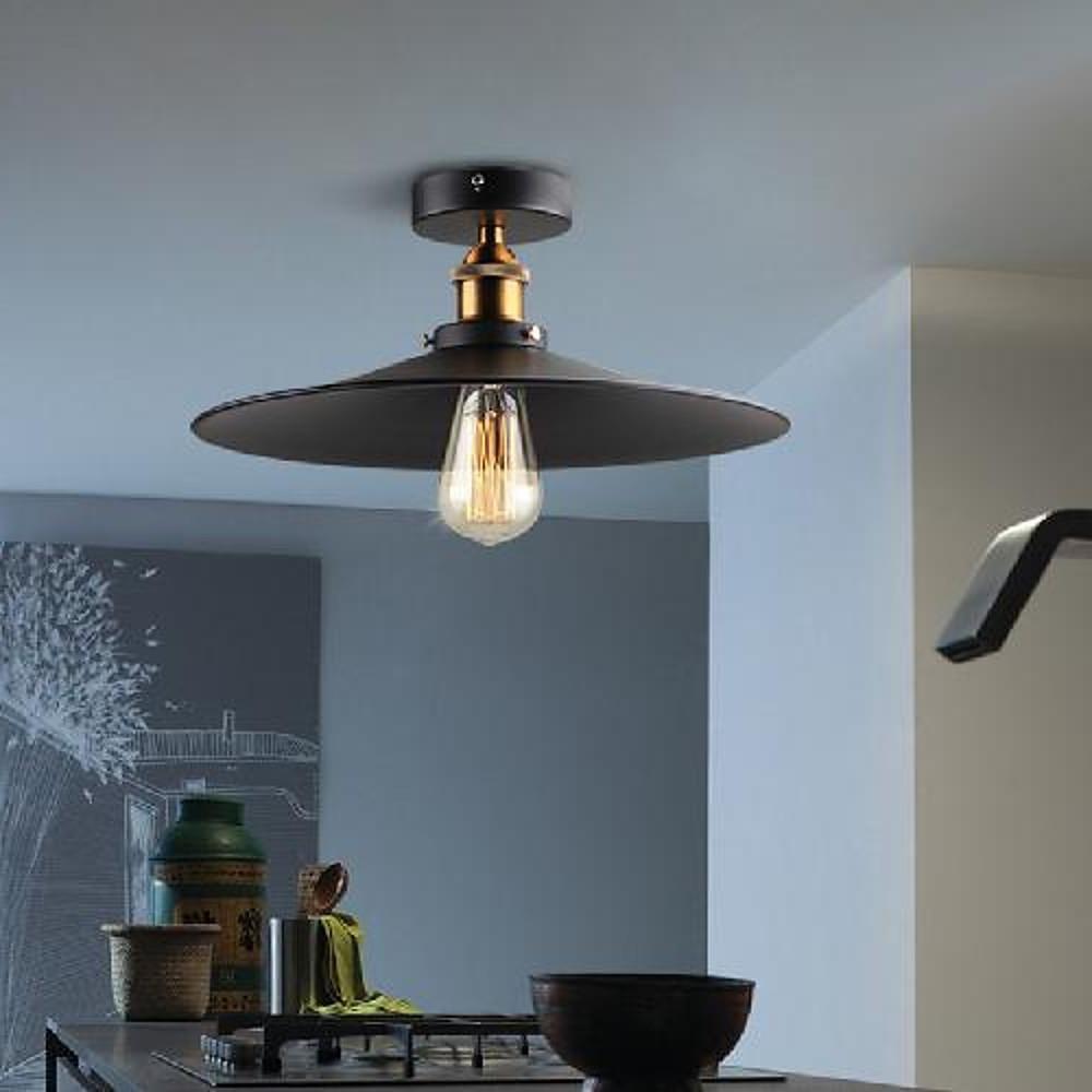 Circular Teardrop Industrial LED Semi-Flush Mount Ceiling Light
