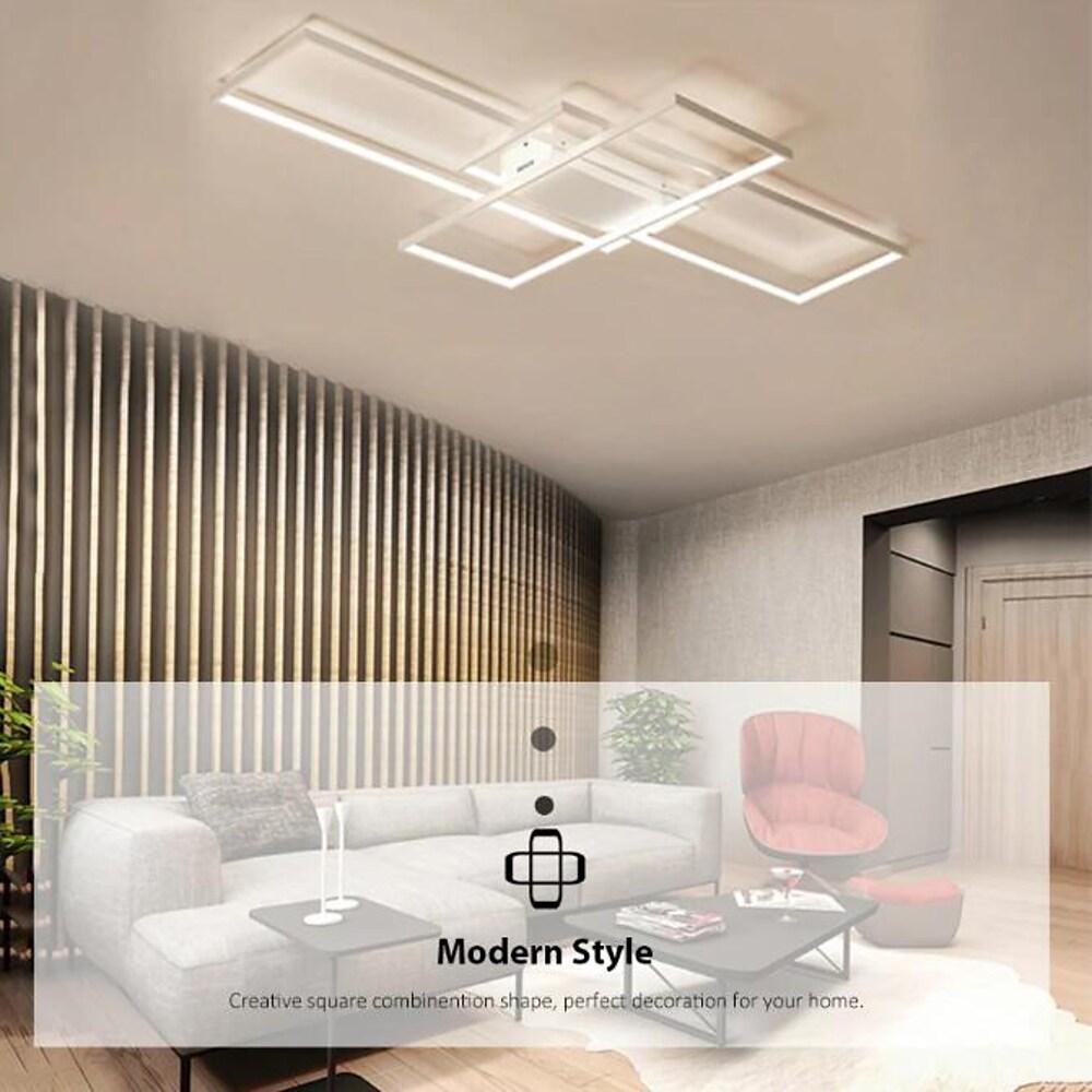 Multi Rectangle Large Flush Mount LED Ceiling Light with 3 Tiers