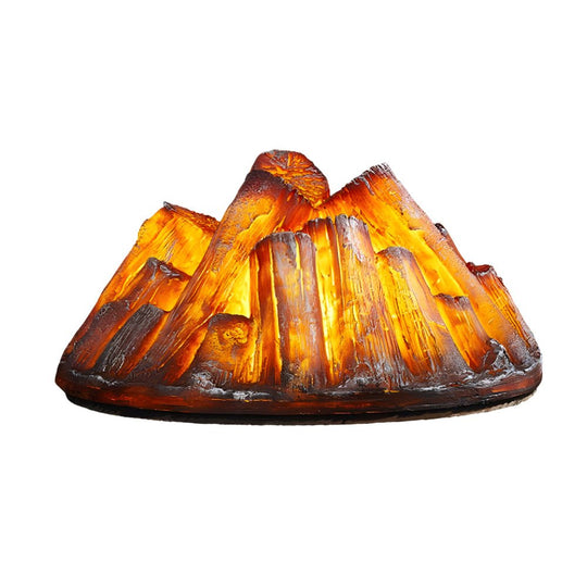 Decorative Resin Firewood Charcoal Flame Lamp