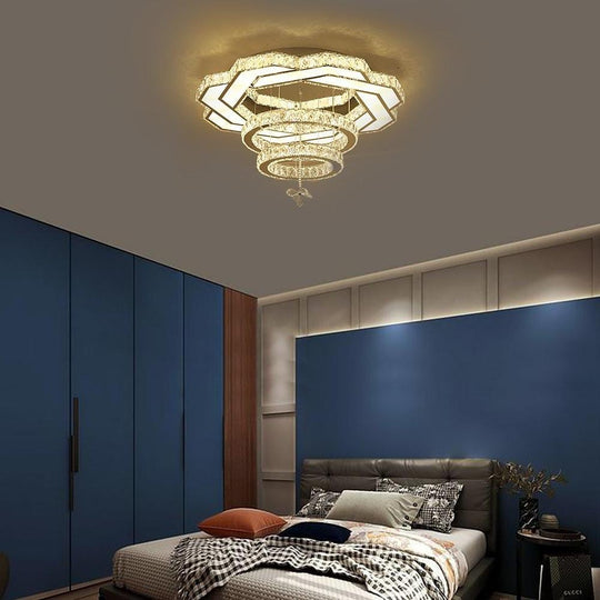 Ambient Crystal LED Flush Mount Light – 20" / 24" / 31"