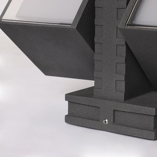 Adjustable Square LED Outdoor Wall Lights – Up & Down Black Spot Lamps