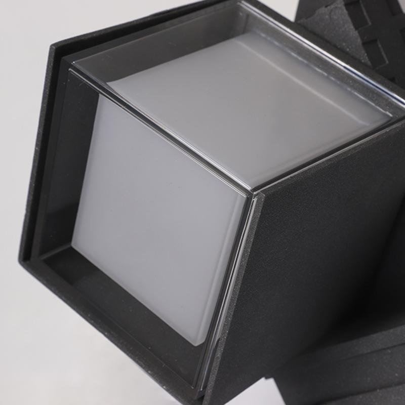 Adjustable Square LED Outdoor Wall Lights – Up & Down Black Spot Lamps