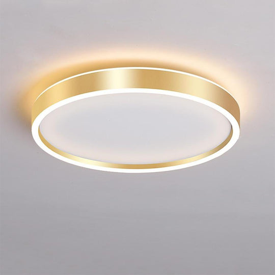 Circular Minimalist Metal Flush Mount LED Living Room Ceiling Light