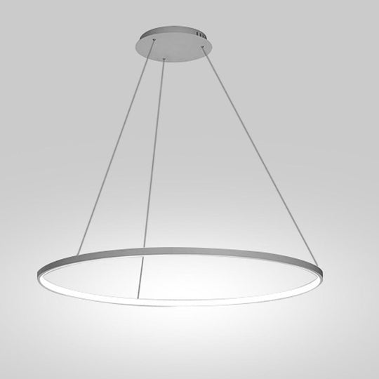 24'' Acrylic Big Ring Opal Shade LED Pendant Light