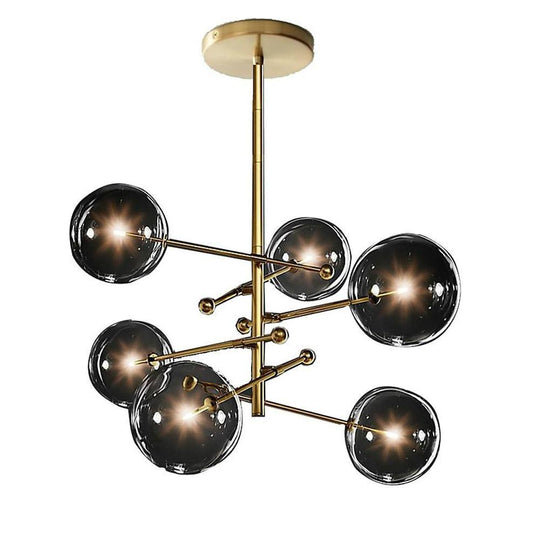 Geometrical Globe Metal Glass LED Chandelier