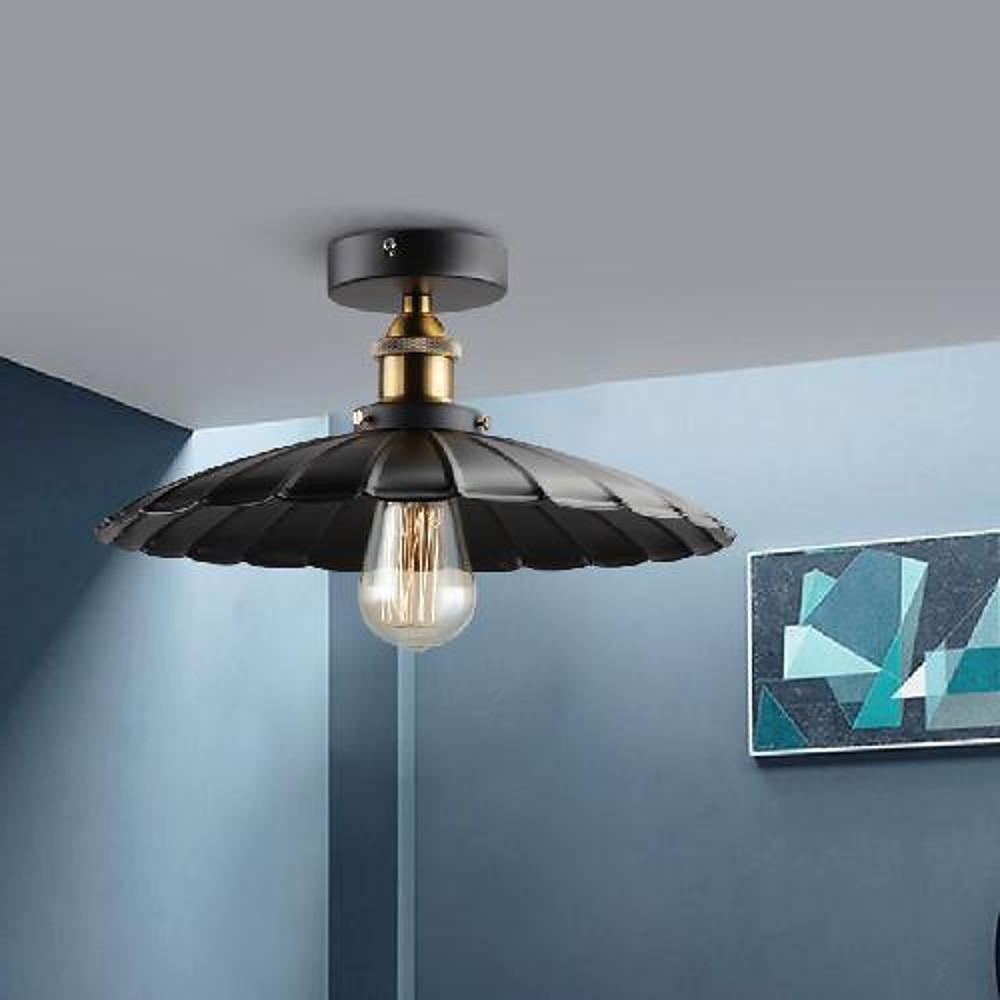 Circular Teardrop Industrial LED Semi-Flush Mount Ceiling Light