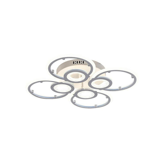 Ring Display Metal Geometric LED Flush Mount Ceiling Light