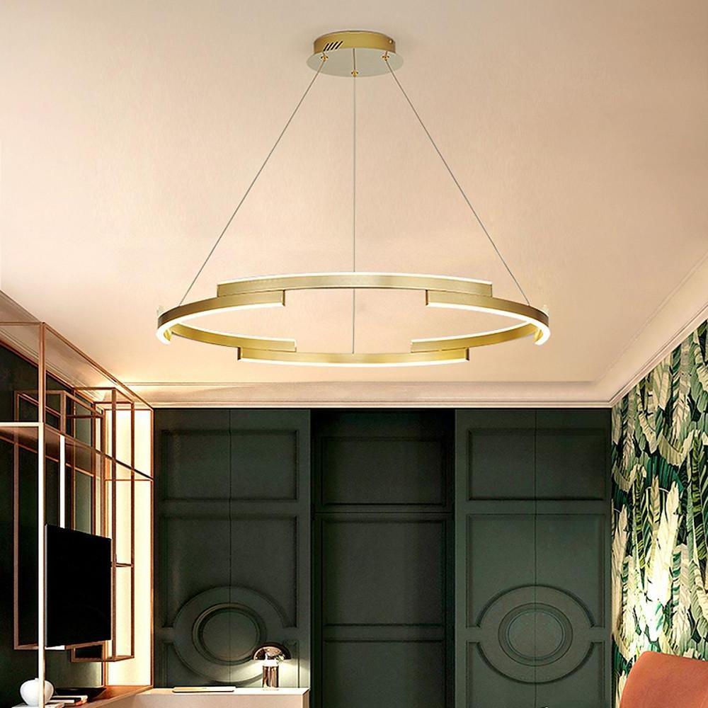 Interlocking Round Gold LED Modern Chandelier