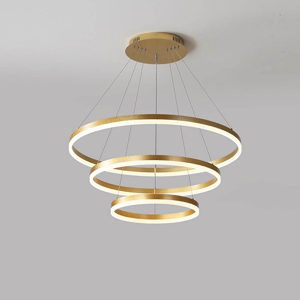 3 Circle Graduated Bedroom Chandeliers Remote Control Ceiling Light