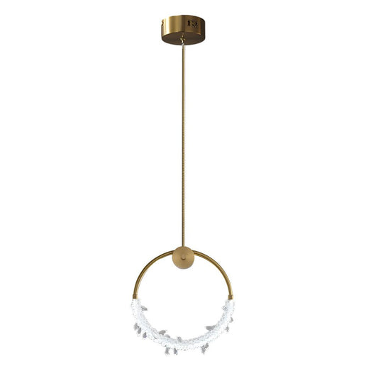 Ring LED Crystal Small Bedside Pendant Light