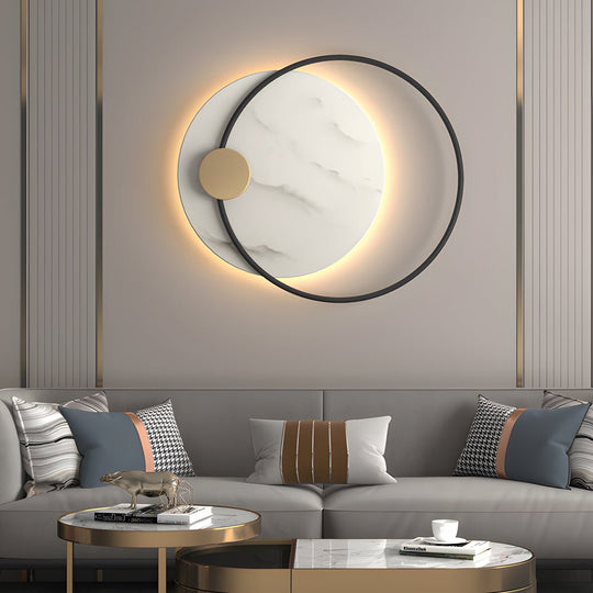 Round Marble Decorative LED Wall Sconce