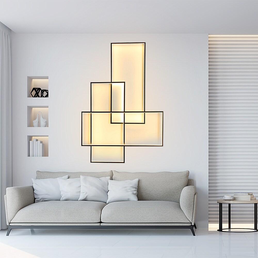 Overlapping Rectangles Aluminum Geometric LED Flush Mount Ceiling Light