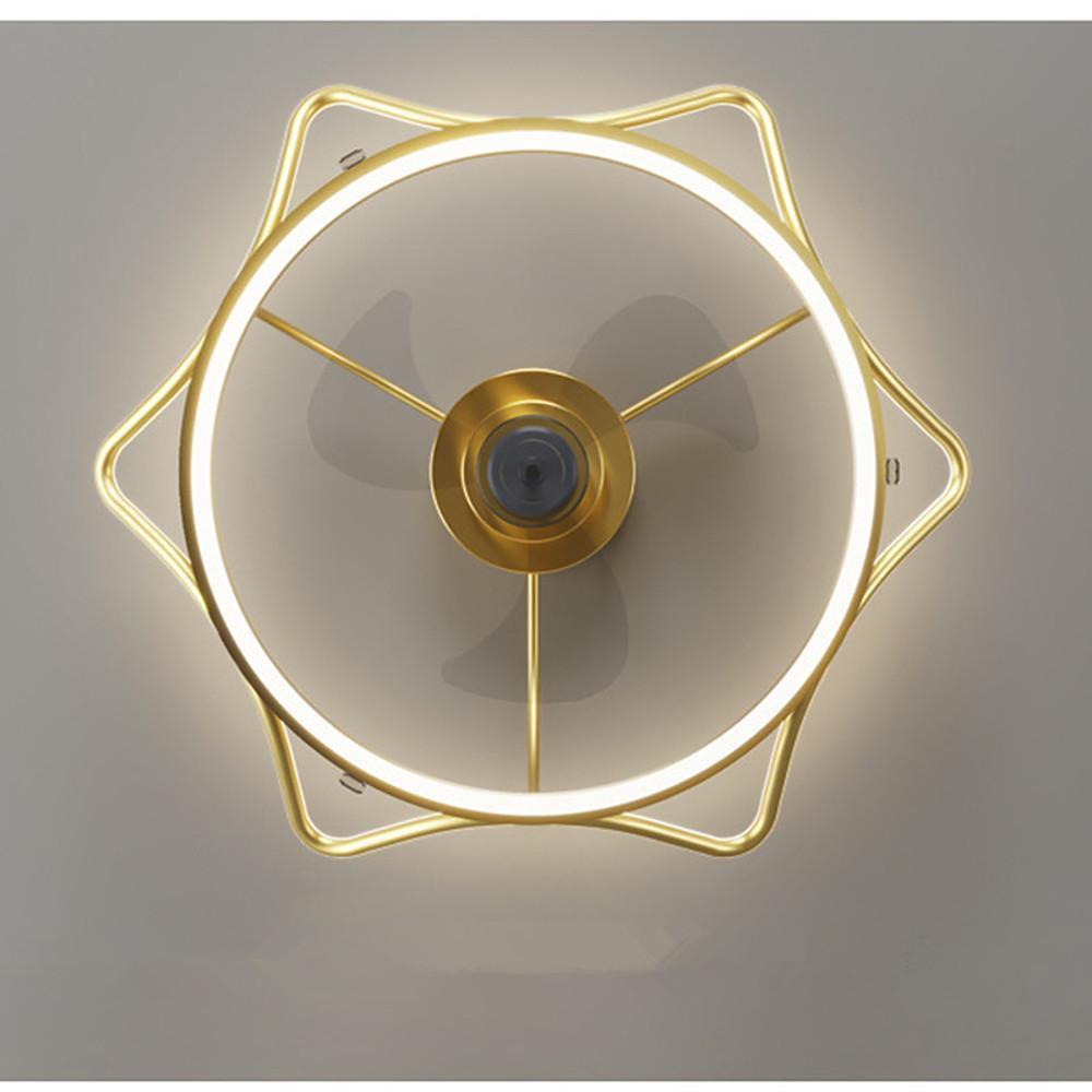 Gold Crown Shaped Bladeless Ceiling Fan with LED Light for Bedrooms