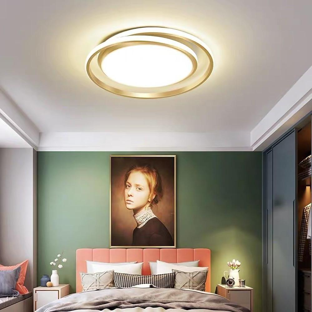 Creative Circular LED Modern Black Gold Flush Mount Ceiling Light