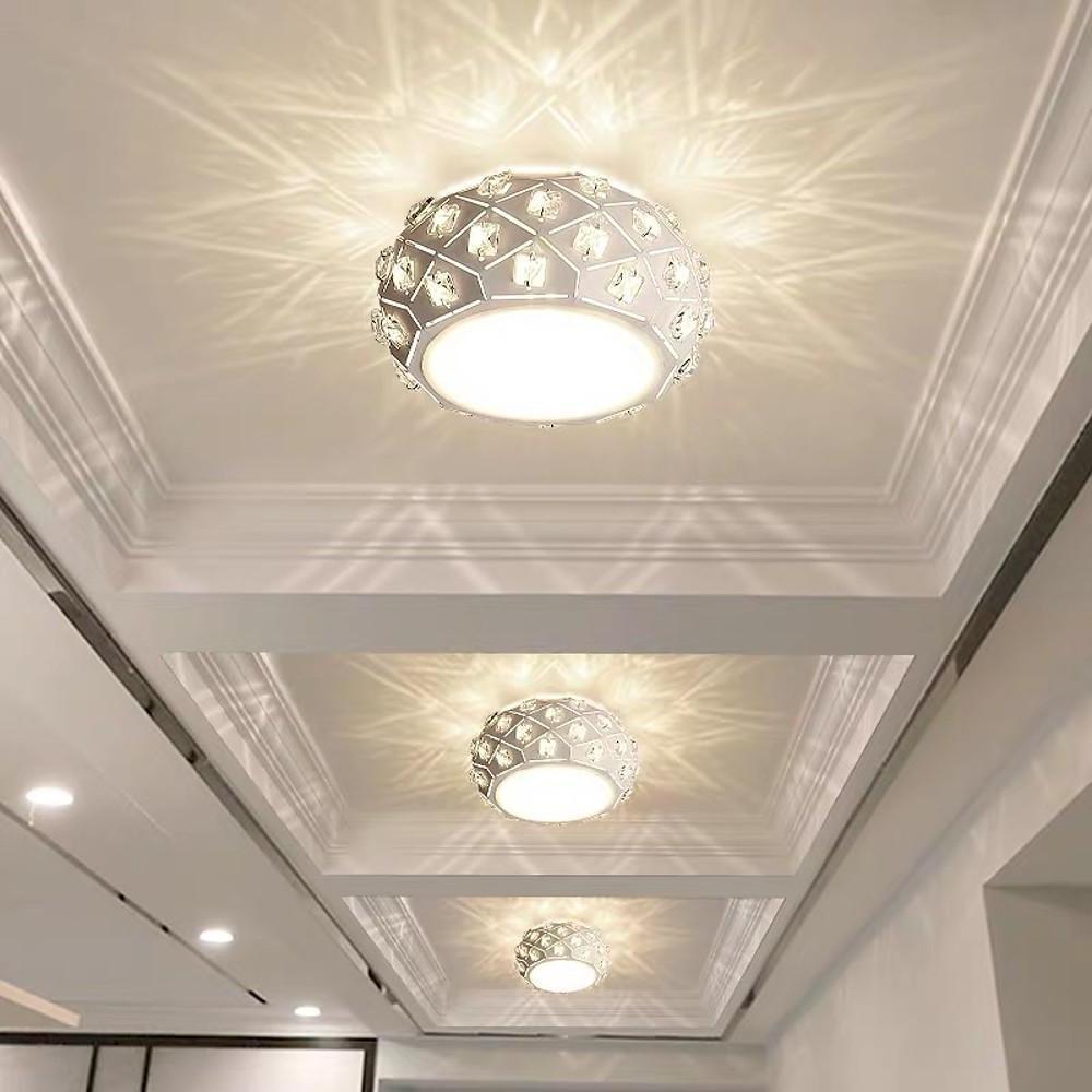Metal Crystal Decorative LED Flush Mount Ceiling Light
