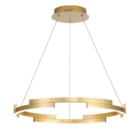 Interlocking Round Gold LED Modern Chandelier