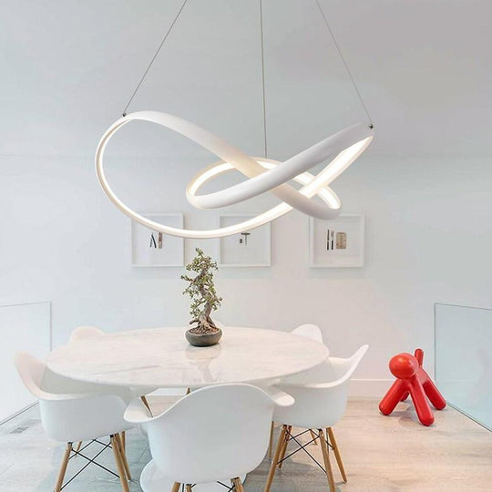 Abstract Waves Modern Style LED Pendant Light for Kitchen Dining and Living Rooms