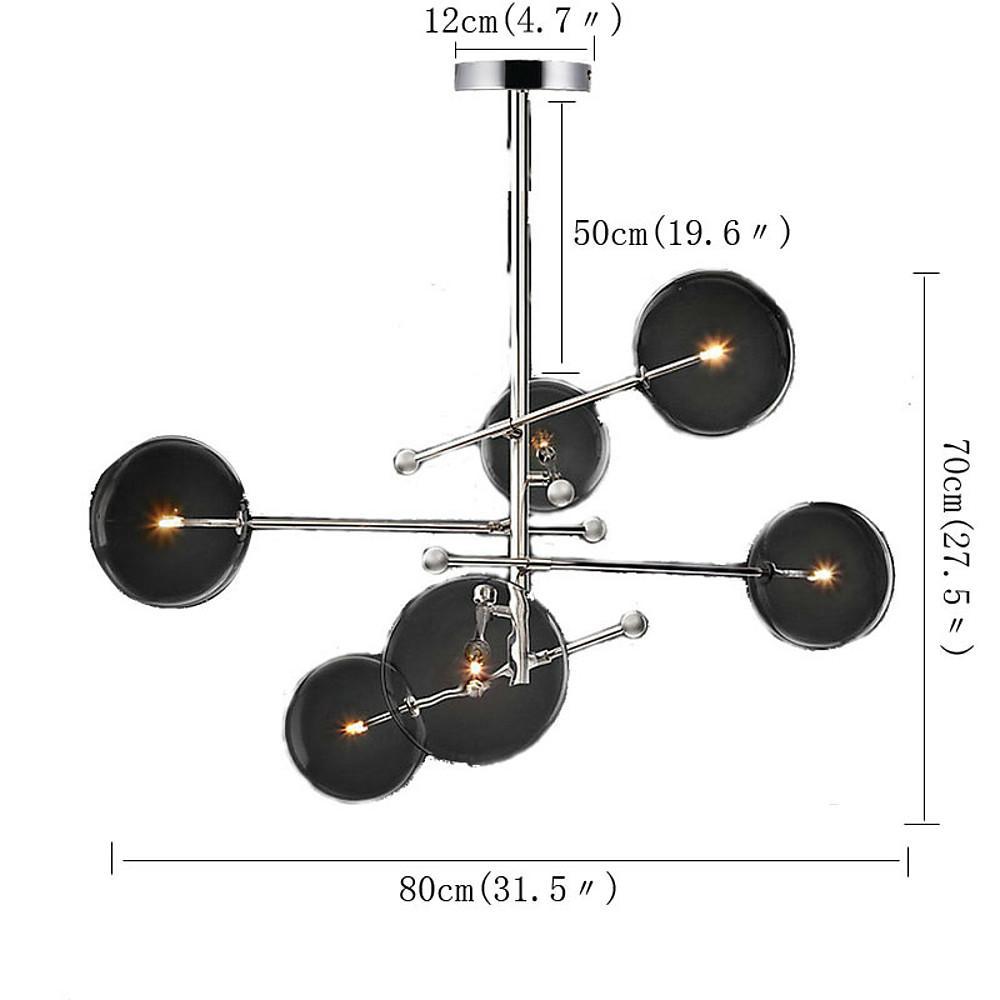Geometrical Globe Metal Glass LED Chandelier