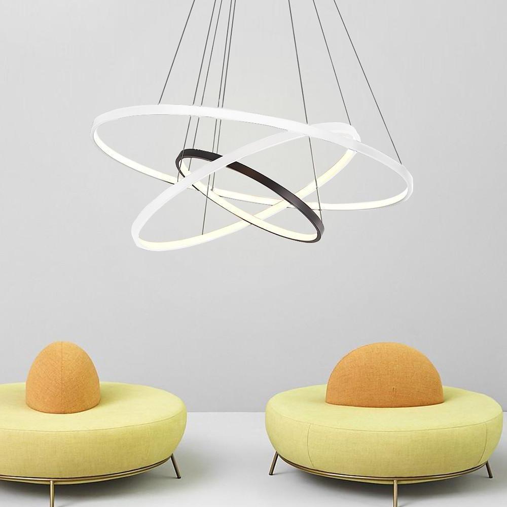 Adjustable Circles LED Dimmable Chandelier with Remote