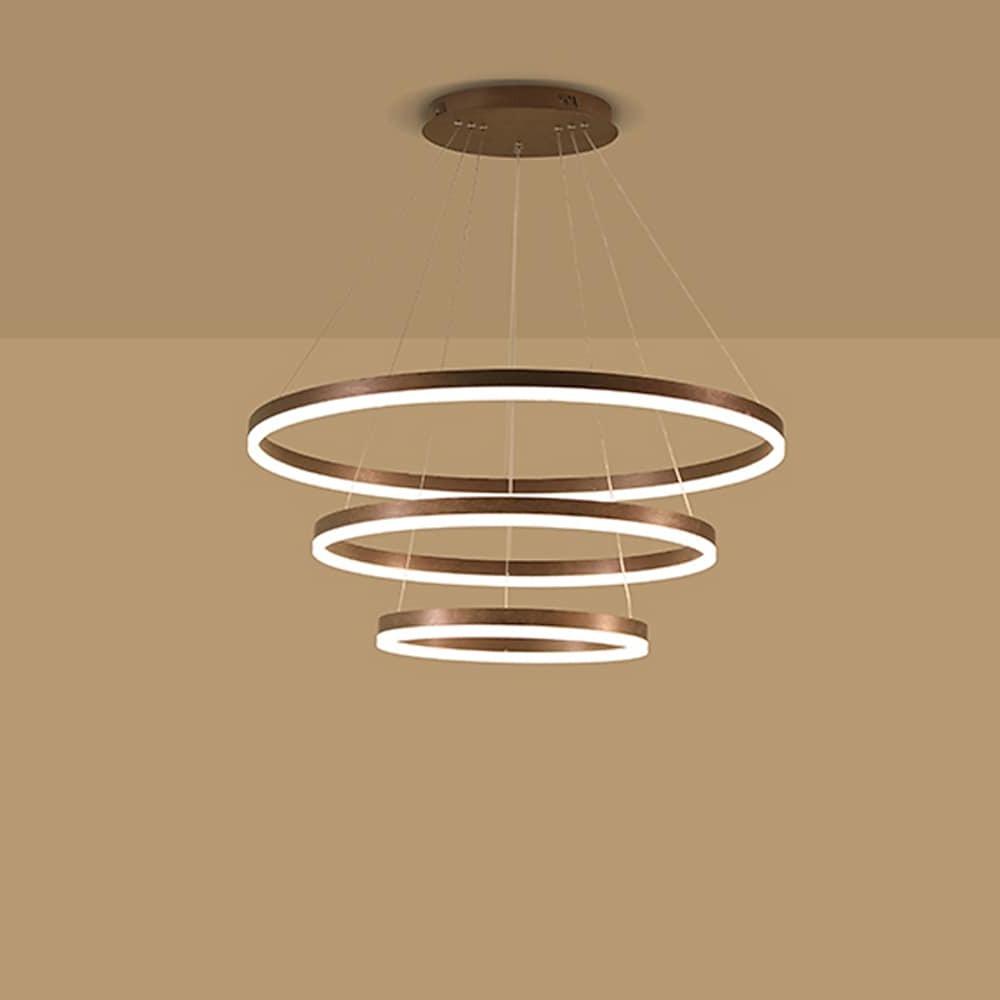 3 Circle Graduated Bedroom Chandeliers Remote Control Ceiling Light