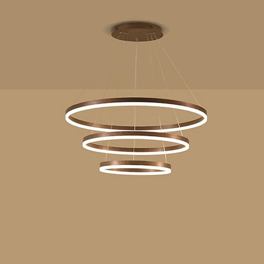 3 Circle Graduated Bedroom Chandeliers Remote Control Ceiling Light