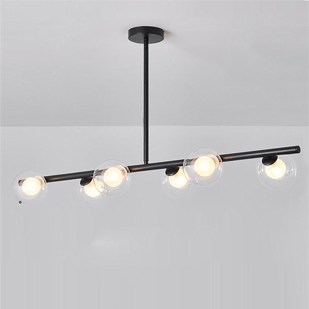 Nordic Island Light Chandelier Metal Glass LED Chandelier 6 Bulbs