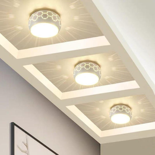 Globe Flush Mount Drum LED Ceiling Light for Hallway and Entryway